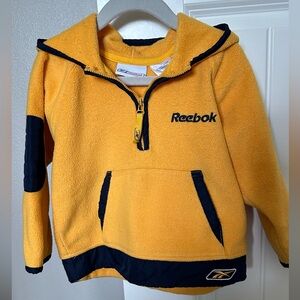 Vintage 90s Toddler Reebok Orange and Dark/Blue Athletic Hoodie Size 3t